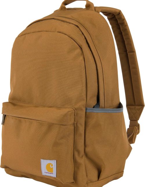 Carhartt 21L Classic Backpack, Water-Resistant Pack W/ 15" Laptop Sleeve and Organizational Compartments, Brown, PFAS Free