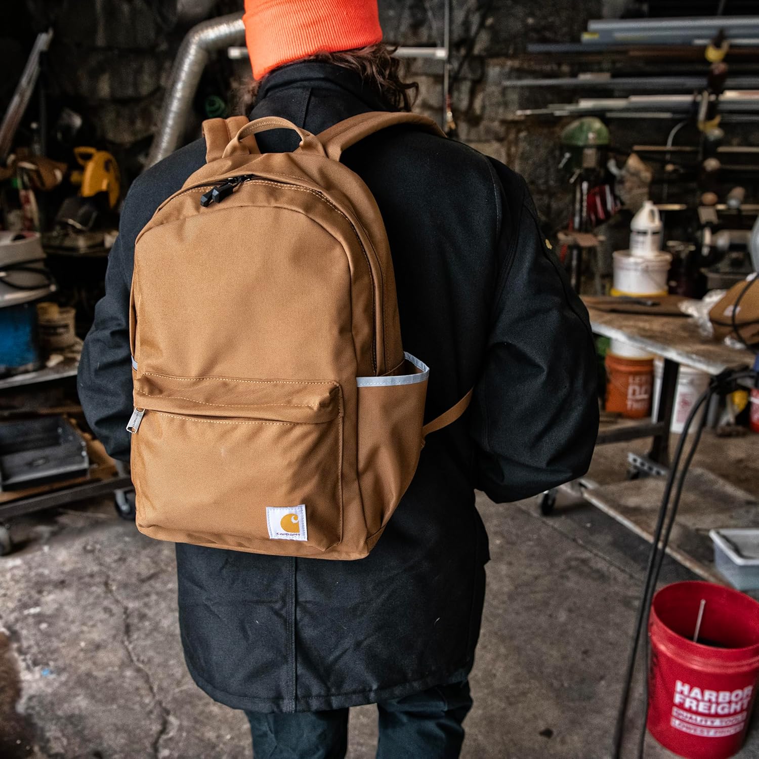 Carhartt 21L Classic Backpack, Water-Resistant Pack W/ 15" Laptop Sleeve and Organizational Compartments, Brown, PFAS Free - Image 6