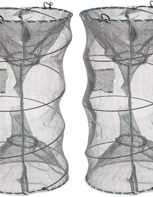 Fishing Bait Trap,2 Packs Crab Trap Minnow Trap Crawfish Trap Lobster Shrimp Collapsible Cast Net Fishing Nets Portable Folded Fishing Accessories,12.6X20.1inches