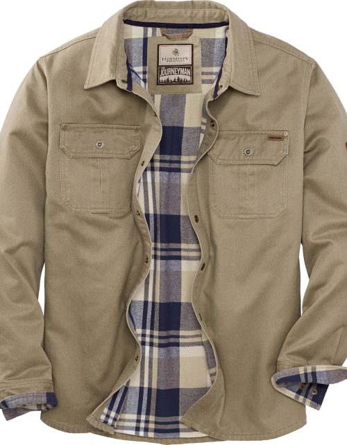 Journeyman Shirt Jacket Flannel Lined Shacket for Men Water-Resistant Coat Rugged Fall Clothing
