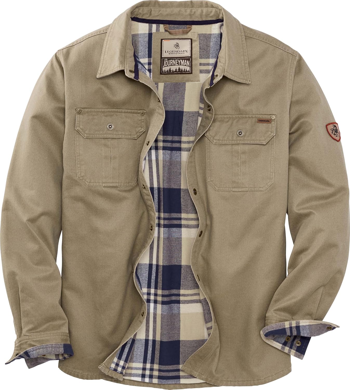 Journeyman Shirt Jacket Flannel Lined Shacket for Men Water-Resistant Coat Rugged Fall Clothing