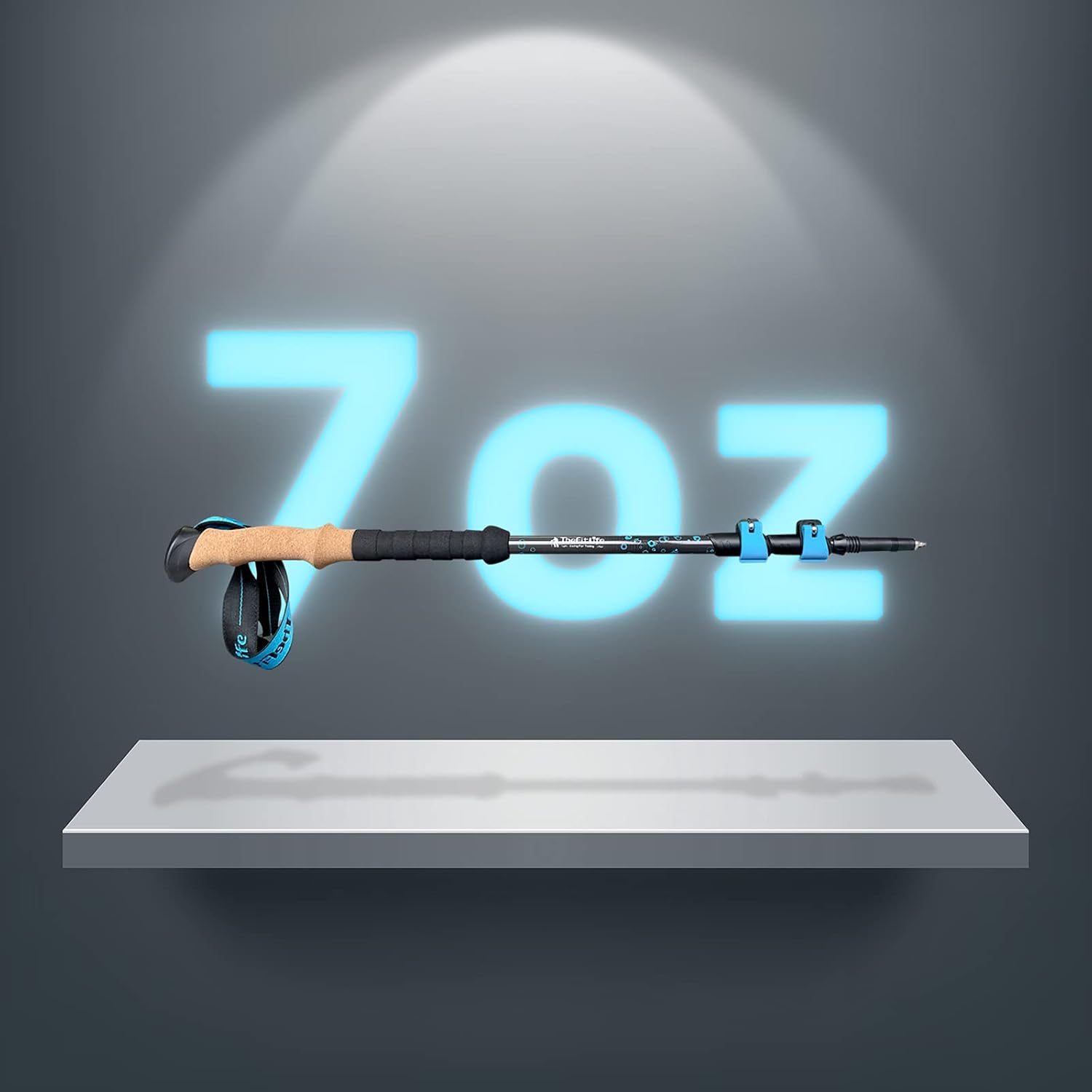 TheFitLife Carbon Fiber Trekking Poles – Collapsible and Telescopic Walking Sticks with Natural Cork Handle and Extended EVA Grips, Ultralight Nordic Hiking Poles for Backpacking Camping - Image 2