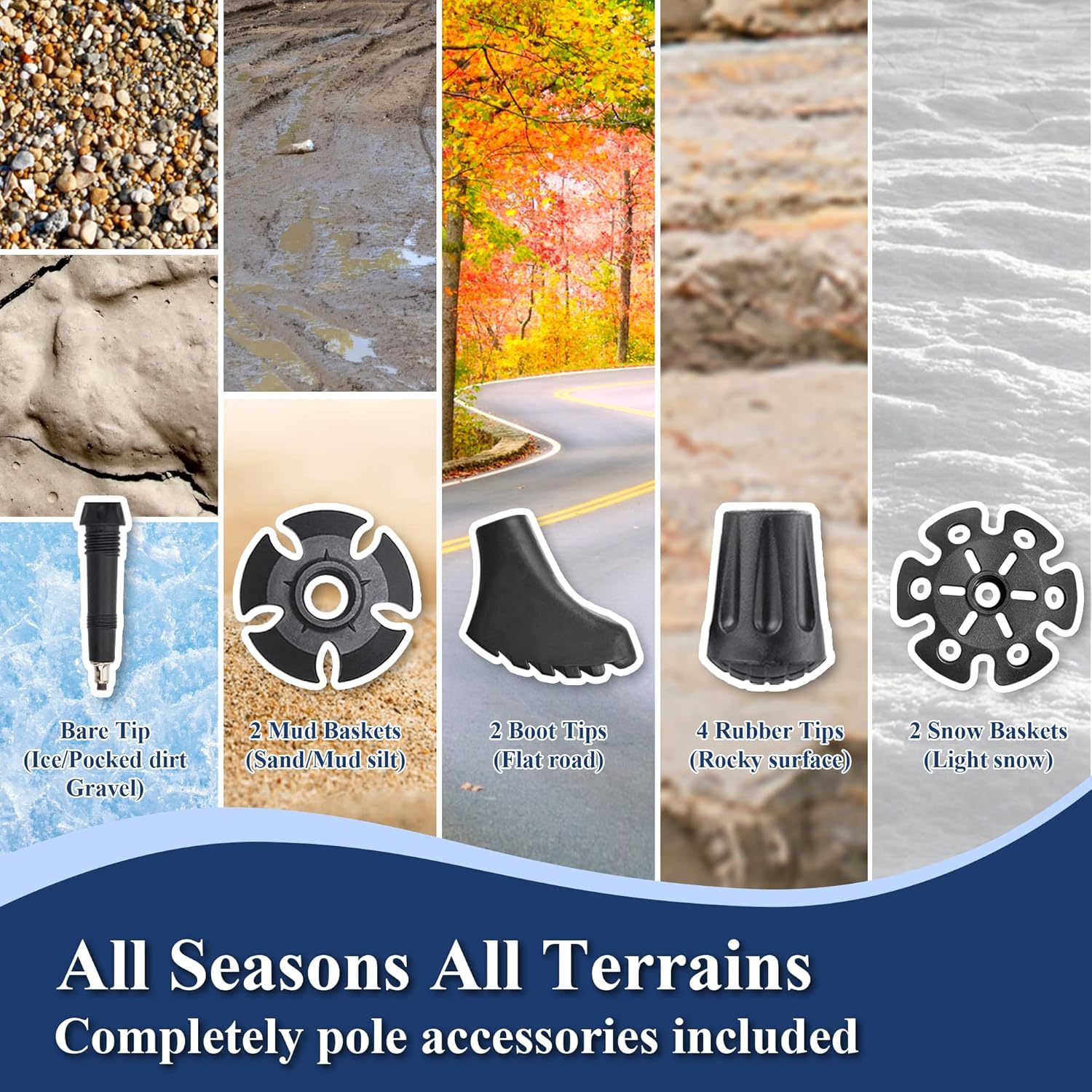 TheFitLife Carbon Fiber Trekking Poles – Collapsible and Telescopic Walking Sticks with Natural Cork Handle and Extended EVA Grips, Ultralight Nordic Hiking Poles for Backpacking Camping - Image 7