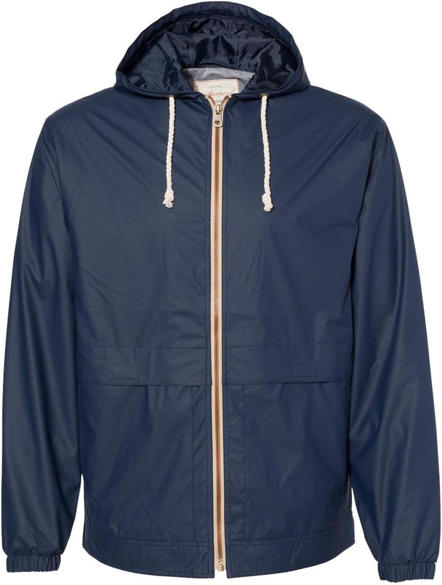 Vintage Hooded Rain Jacket XL Navy